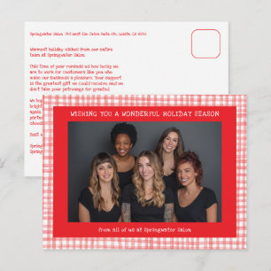 Schickes Gingham Rot Weiß Weihnachten Benutzerdefi