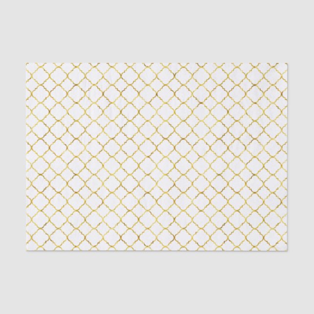 Schickes Gold Quatrefoil Seidenpapier (Vorderseite)