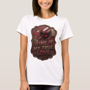Schickes Gold WINE IST MEINE WAHRE LIEBE Individue T-Shirt