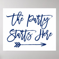 Schickes handgeschriebenes Schild | Die Party begi