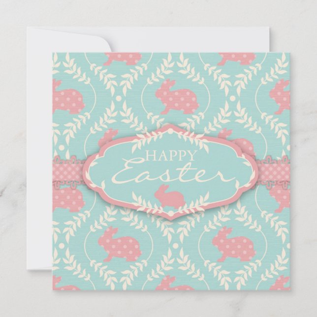 Schickes Häschen-Einladungs-Quadrat Einladung (Vorderseite)