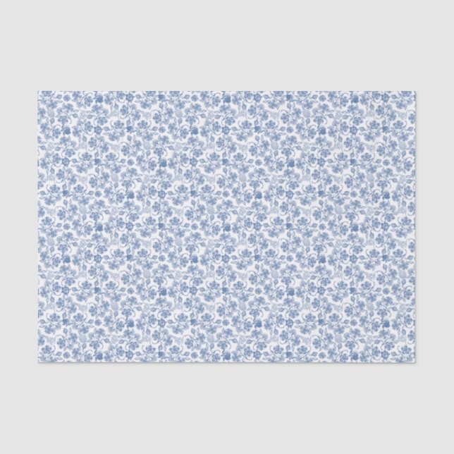 Schickes Indigo-Blau-ethnisches Seidenpapier (Vorderseite)