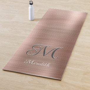 Schickes individuelles Monogramm Rosa gebürstet me Yogamatte