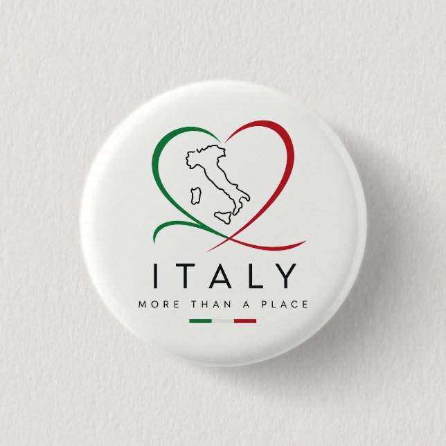 Schickes Italien Herz Pinback Button (Vorderseite)