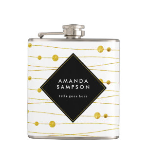 Schickes kundengerechtes Gold und schwarze Flachmann