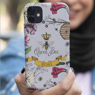 Schickes Lavendel, Schwarz & Gold Queen Bee & Kron Case-Mate iPhone Hülle