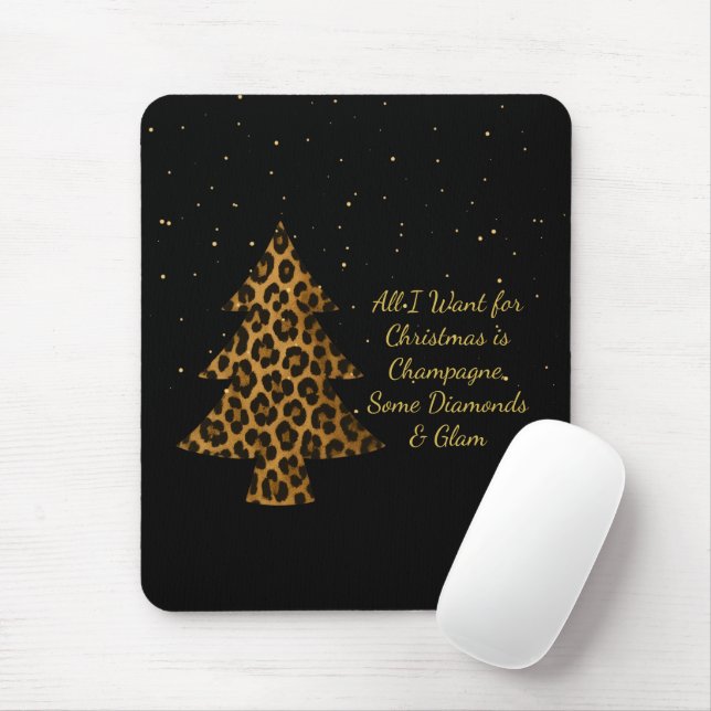 Schickes Leopard-Baum-Design für die Feiertage Mousepad (Mit Mouse)