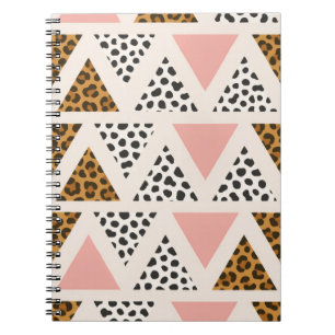 Schickes Leopard- und rosa Dreieck-Muster Notizblock