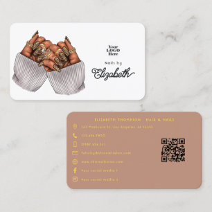 Schickes Leoparden-Druck-Nagelsalon-Branding-Desig Visitenkarte