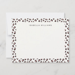 Schickes Leoparden-Tierdruck-Muster Name Mitteilungskarte