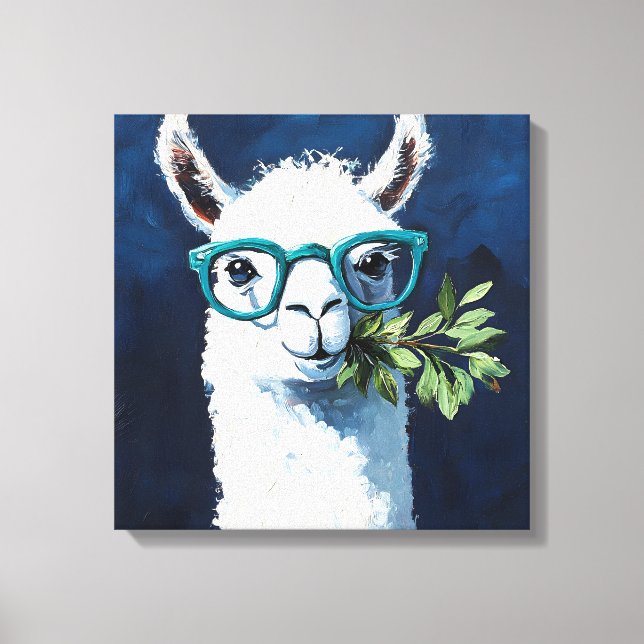 Schickes Llama Chic Leinwanddruck (Vorderseite)