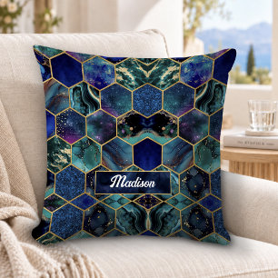 Schickes, mädchenhaftes, falsches Glitter Türkisbl Kissen