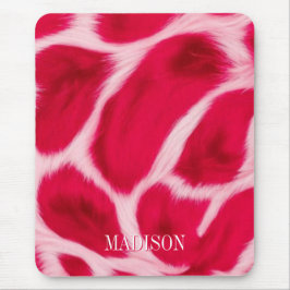 Schickes, Mädchenhaftes Rosa-Rotes-Leoparden-Tierd Mousepad