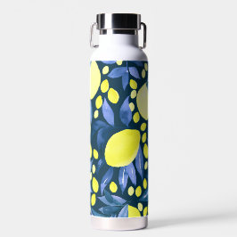 Schickes mediterranes rustikales Zitronen Blau Bla Trinkflasche