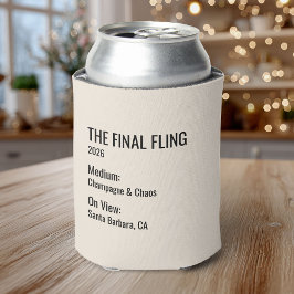 Schickes minimales Museumsetikett Junggesellinnena Dosenkühler