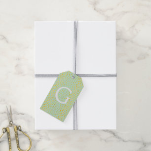Schickes Mint-Faux-Gold-Glitter-Cheetah-Druck-Mono Geschenkanhänger