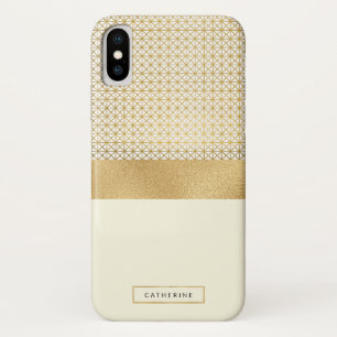 Schickes modernes Goldelfenbein Stripes Muster mit Case-Mate iPhone Hülle