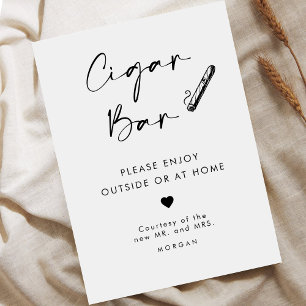 Schickes modernes Gunst-Cigar-Bar-Hochzeitsschild Poster