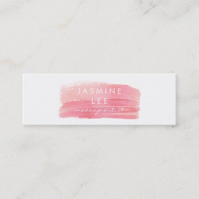 schickes modernes Maskenbildner-Aquarellrosa Mini Visitenkarte (Vorderseite)