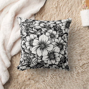 Schickes monochromes Blumenluxus-Muster (1) Kissen