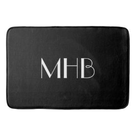 SCHICKES MONOGRAMM DES BAD-MAT_BLACK SOLID/WHITE BADEMATTE