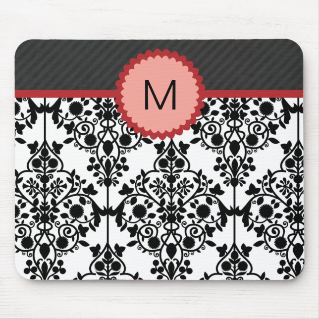 Schickes Monogramm Mousepad (Vorne)