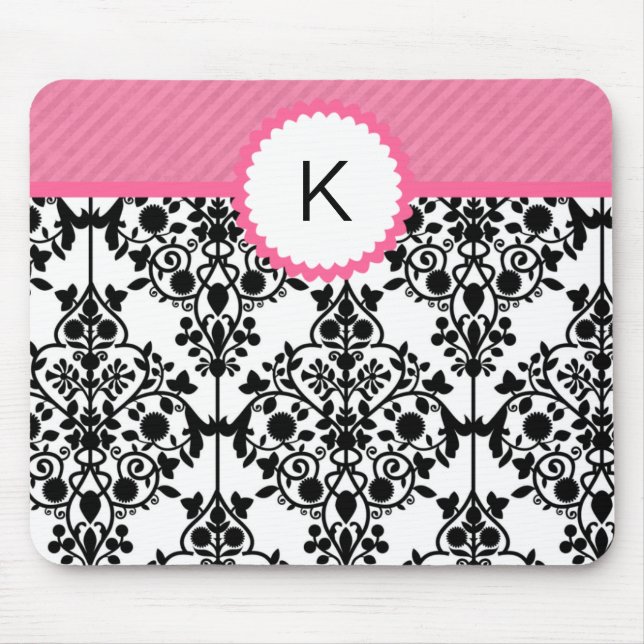 Schickes Monogramm Mousepad (Vorne)