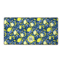 Schickes Monogramm Name Rustikal Zitrus Lemons Bla