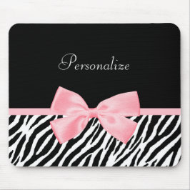 Schickes Namenszebra-Druck-weich Girly hellrosa Mousepad