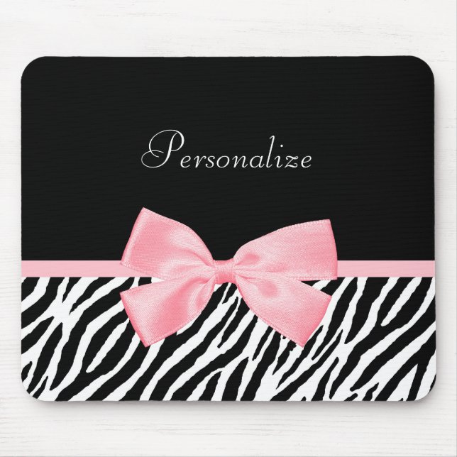 Schickes Namenszebra-Druck-weich Girly hellrosa Mousepad (Vorne)