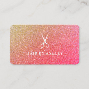 Schickes Pink Sparkle Haar Schönheitssalon Treue Visitenkarte