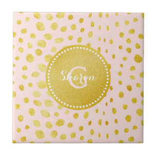 Schickes rosa falsches Gold-Glitter-Cheetah-Druck- Fliese