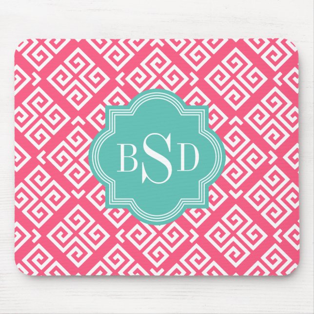 Schickes rosa girly griechisches mousepad (Vorne)