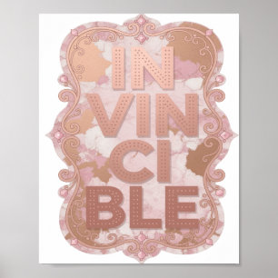 Schickes Rosa IN VINCIBLE Design Poster