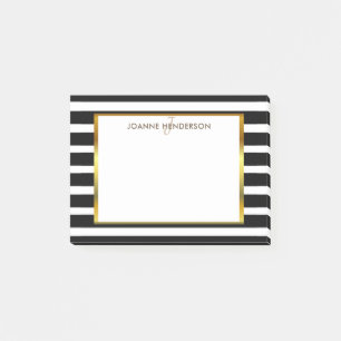Schickes Schwarzes u. Weiß stripes Post-it Klebezettel