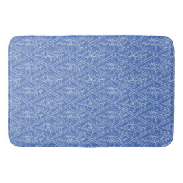 Schickes Singrün-blaues Blumendiamant-Muster Badematte