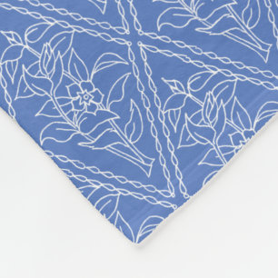 Schickes Singrün-blaues Blumendiamant-Muster Fleecedecke