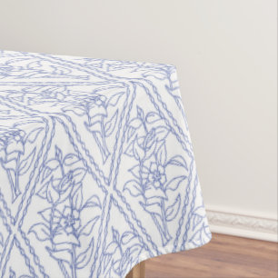 Schickes Singrün-blaues weißes Tischdecke