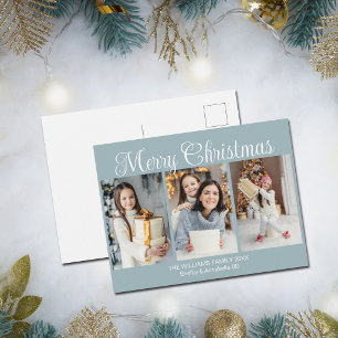 Schickes Staubgrau Blau Frohe Weihnachten Fotocoll