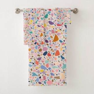 Schickes Terrazzo-Badehandtuch Badhandtuch Set