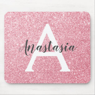 Schickes & trendiges Roségold Glitter Funkeln Mono Mousepad