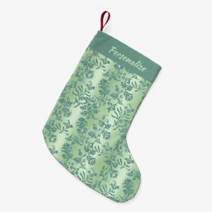 Schickes Türkis-Blumen-Glitter-Elegantes Muster We Kleiner Weihnachtsstrumpf