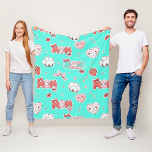 Schickes Türkis Pop-Art-MOM-Liebesmuster Fleecedecke
