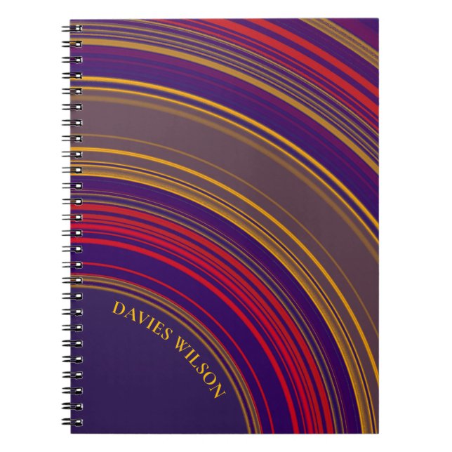 Schickes violettes geometrisches Muster Monogramm  Notizblock (Vorderseite)