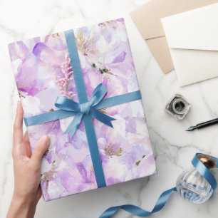 Schickes weiches Lilablass Orchideen Wasserfarbenm Geschenkpapier