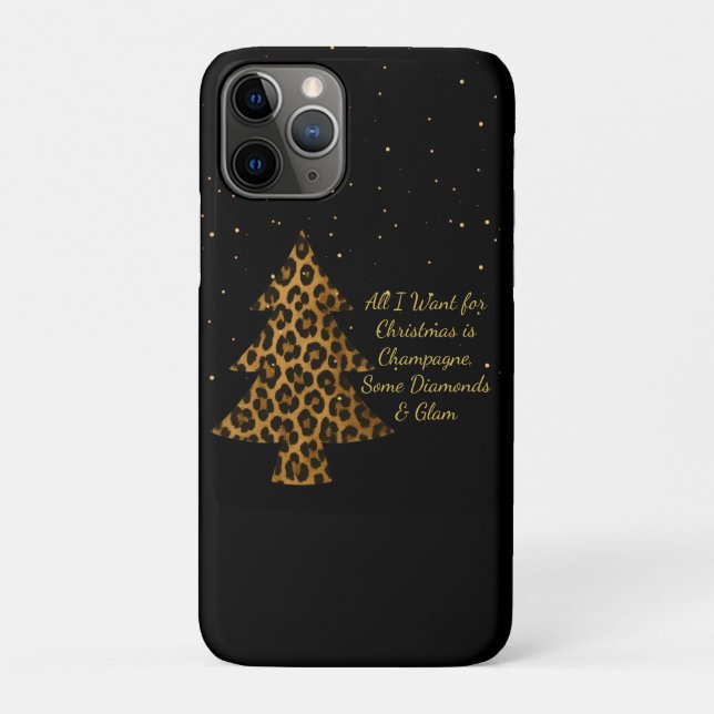 Schickes Weihnachts-Leoparden-Baum-Design Case-Mate iPhone Hülle (Rückseite)