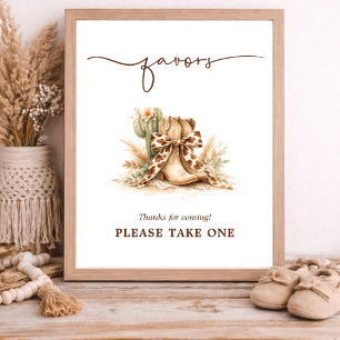 Schickes Western-Babypartyschild Poster