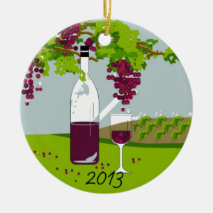 SCHICKES WINE-LOVERS WEIHNACHTEN 2013 KERAMIK ORNAMENT