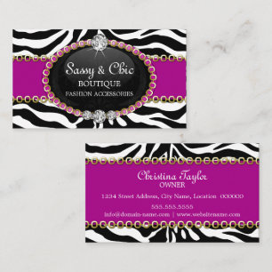 Schickes Zebra-Mode-Accessoire und Schmuck Visitenkarte