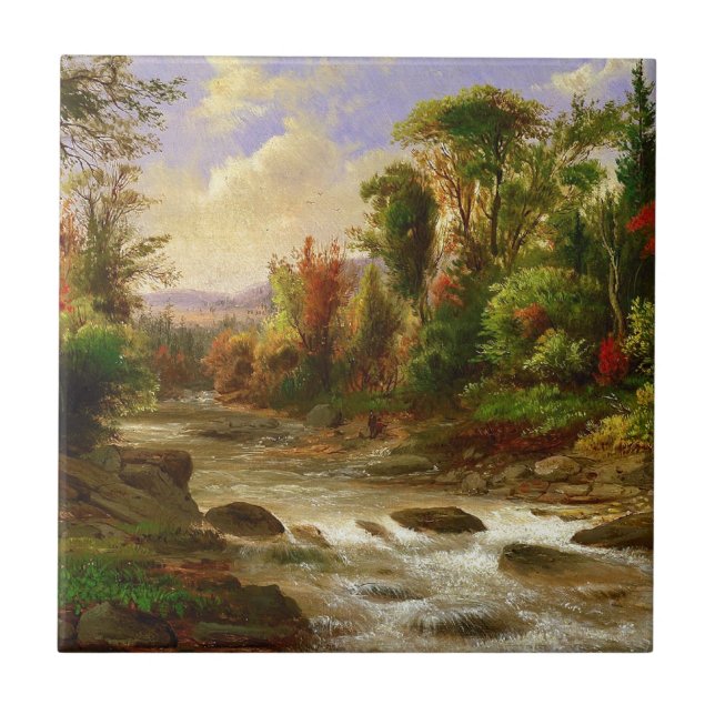 Schicksal Herbst-Fall-Waldfluss-Roberts Duncanson Fliese (Vorderseite)